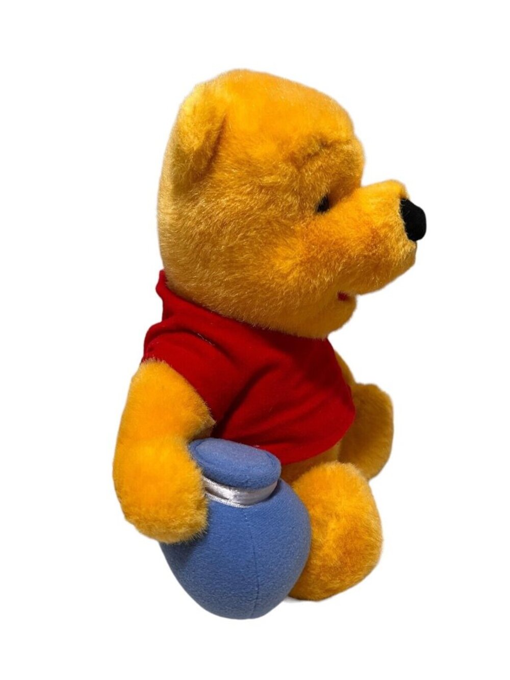 DISNEY Vintage Winnie-the-Pooh With Honey Pot Plush 10” Red Shirt - Picture 5 of 13